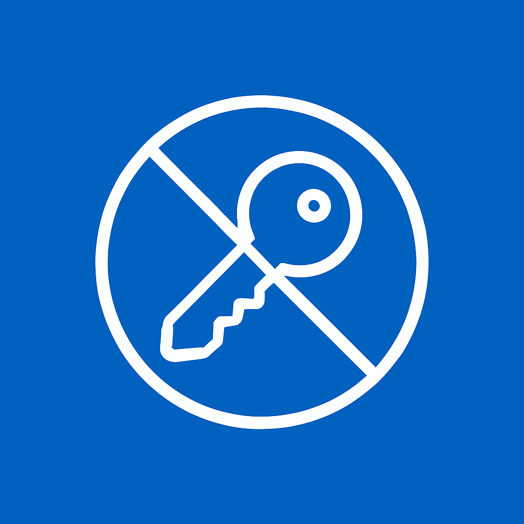 鍵の管理が不要